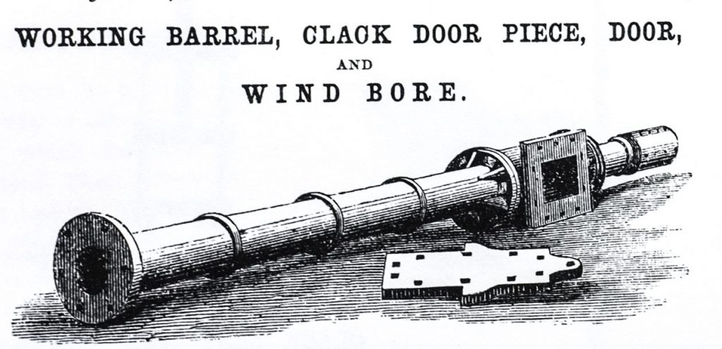 Black and white drawing from the Perran Foundry catalogue, showing a length of pump piping.